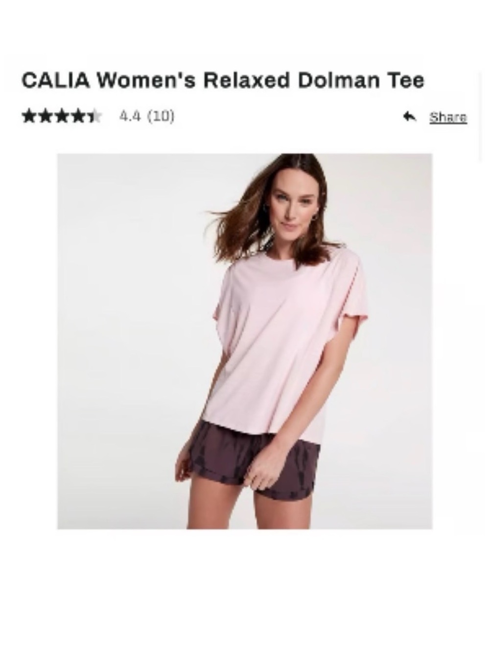 CALIA by Carrie Underwood Soft Blush Short Sleeve Boxy Tee